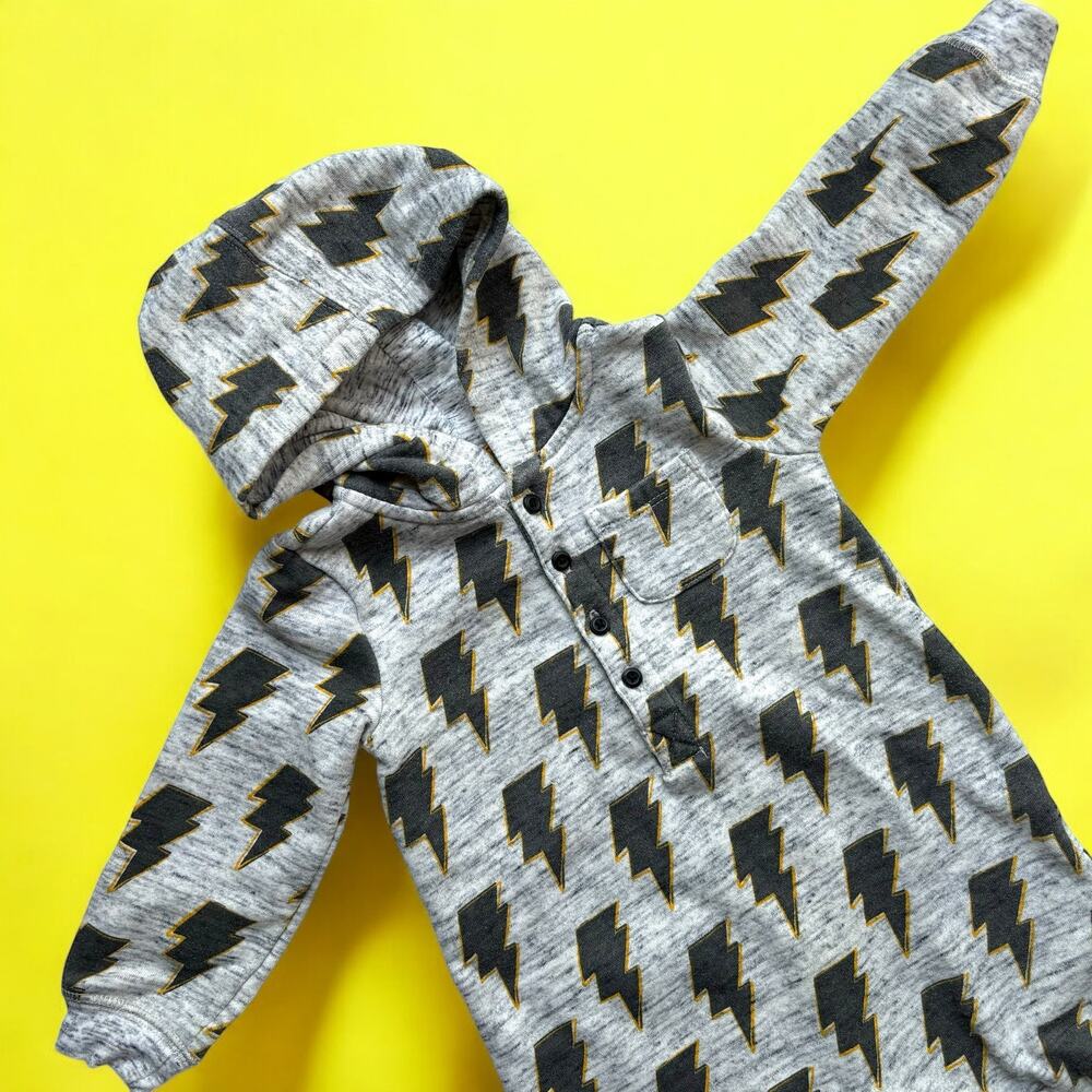 Gymboree Rising Stars Lightning Bolt Hooded Romper